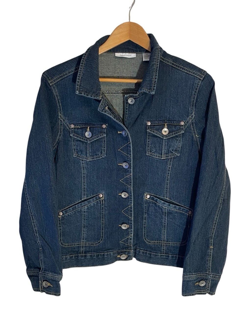 A8- Tantrums Medium Classic Dark Blue Denim Jacket - Women's Denim Coat